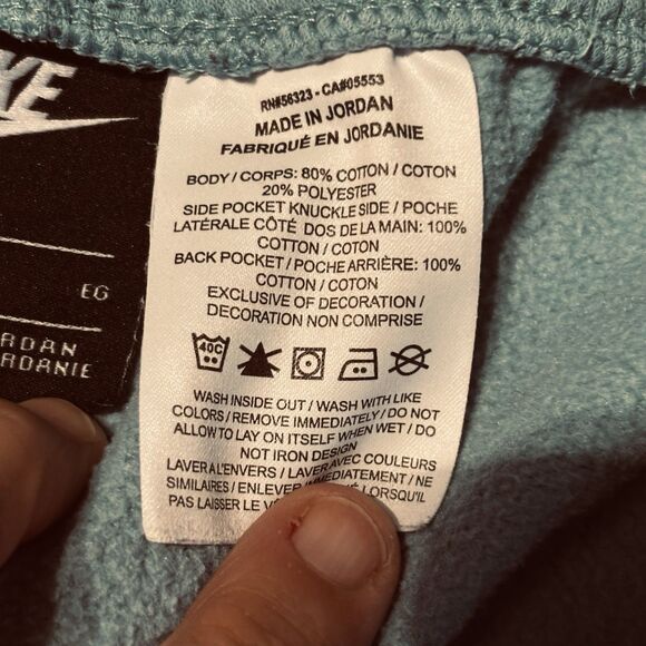 VTG Nike SWOOSH LOGO Cotton Sweat Shorts men's size XL Black tag  Blue - Picture 7 of 11